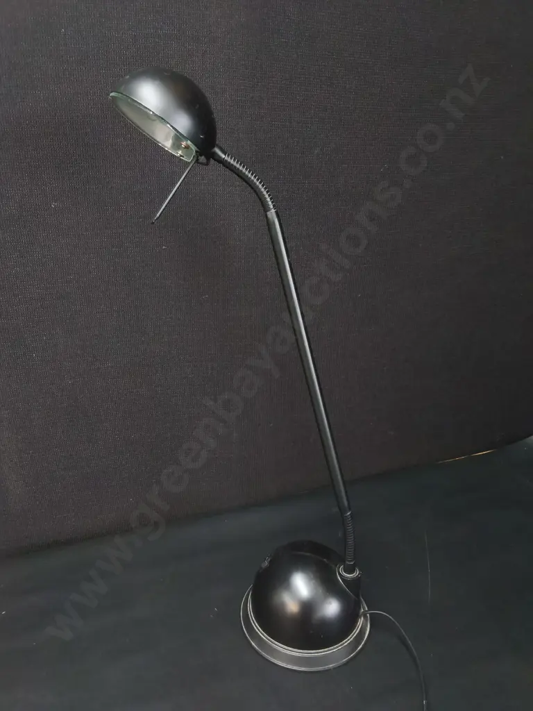 VINTAGE BLACK POSTMODERN GOOSENECK DESK LAMP, H APPROX 63 CM, WORKING Image 1++