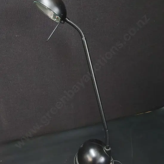VINTAGE BLACK POSTMODERN GOOSENECK DESK LAMP, H APPROX 63 CM, WORKING