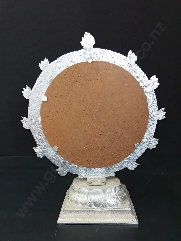 SILVER TONED SCULPTURE OF LIFE SHIVA AS NATARAJA H38CM Image 1++