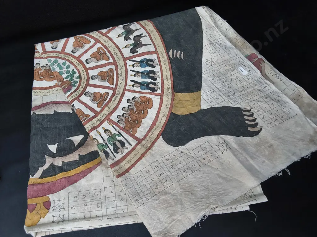 HAND PAINTED ASIAN TEXTILE Image 1++