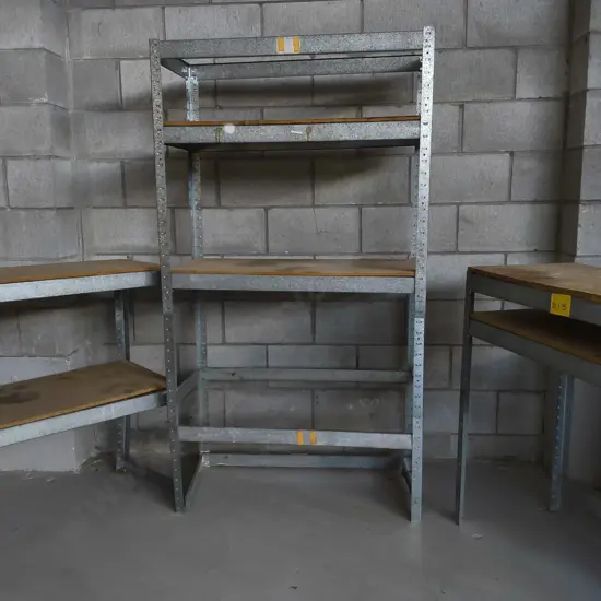 3 METAL SHELVING UNITS, TALLEST H 1.65 M X W 90 CM X D 41 CM