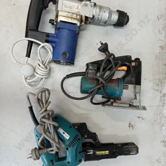 ROTARY HAMMER DRILL, JIGSAW, AND COLLATED SCREWDRIVER (WORKING)