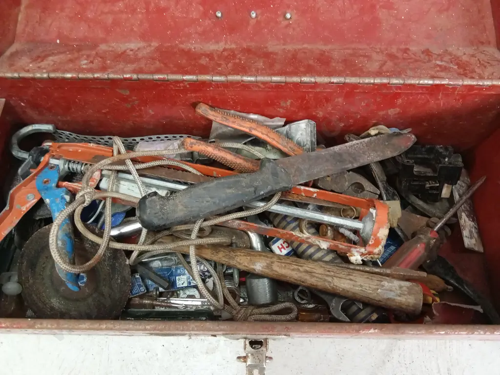 ASSORTMENT OF TOOLS IN TOOL BOX Image 1++