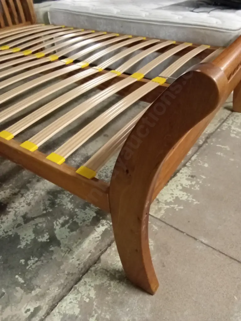 SOLID WOODEN SLAT BED FRAME AND MATTRESS Image 1++