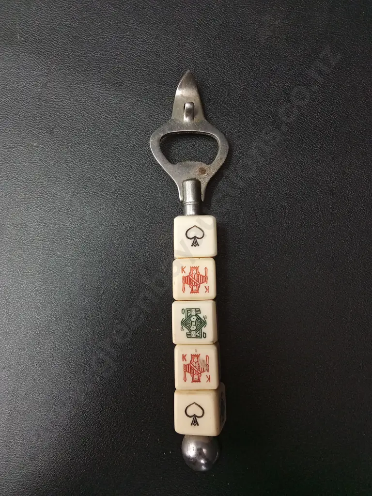 VINTAGE POKER DICE BOTTLE AND CAN OPENER Image 1++