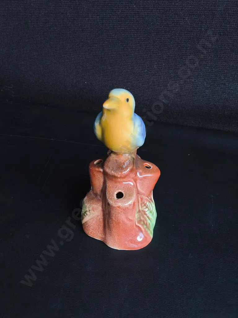 VINTAGE CROWN LYNN KINGFISHER FLOWER FROG, H 15 CM Image 1++