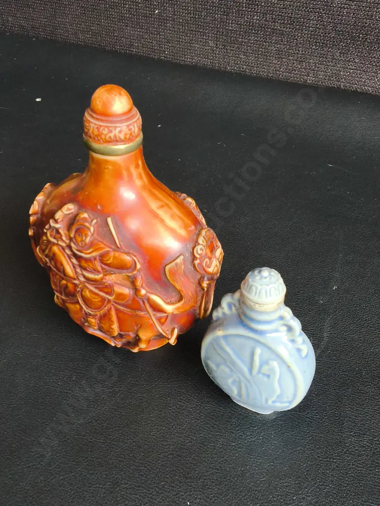 PAIR OF VINTAGE CHINESE SNUFF BOTTLES, TALLEST H 12 CM Image 1++