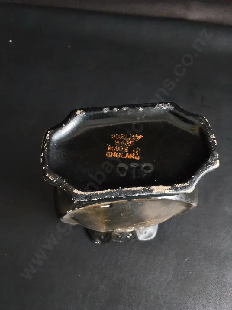 VINTAGE ART DECO SOELLO WARE BLACK MANTEL VASE, H 19 CM Image 1++