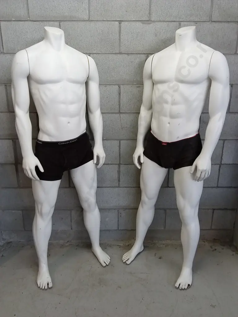 PAIR OF LIFE SIZE MALE MANNEQUINS 165CM TALL Image 1++