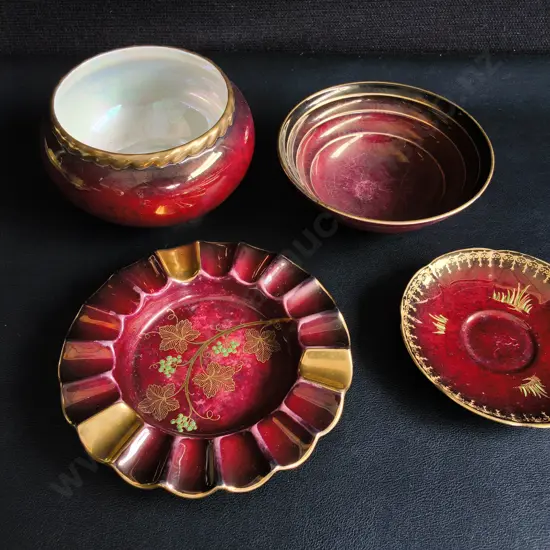 4 PIECES VINTAGE CARLTON WARE DISHES