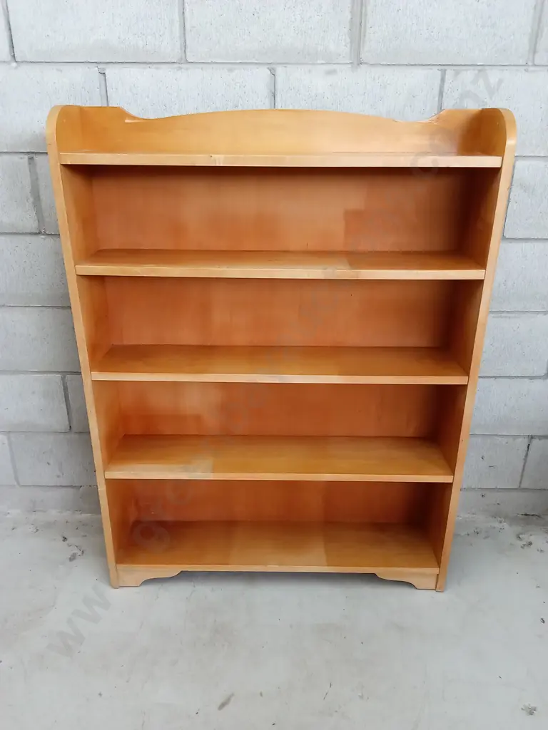 VINTAGE OPEN WOODEN BOOKSHELF, H 122CM X W 92CM X D 22CM Image 1++