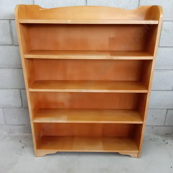 VINTAGE OPEN WOODEN BOOKSHELF, H 122CM X W 92CM X D 22CM