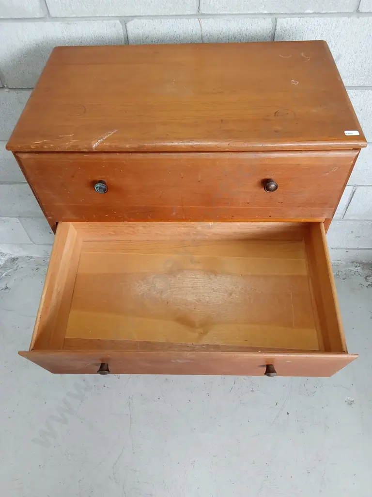 WOODEN CHEST OF DRAWERS, H 110CM X W 68CM D 38CM Image 1++