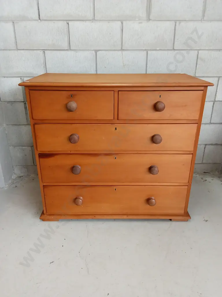 VINTAGE WOODEN CHEST OF DRAWERS, H 96CM X W 106CM X D 50CM Image 1++