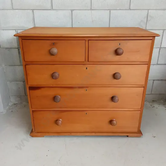 VINTAGE WOODEN CHEST OF DRAWERS, H 96CM X W 106CM X D 50CM