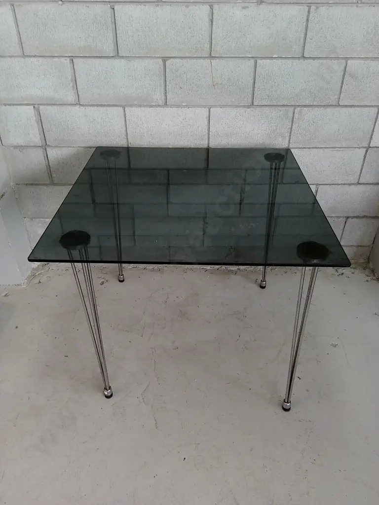 TALL GLASS TABLE, H 76CM X W 90CM X D 90CM Image 1++