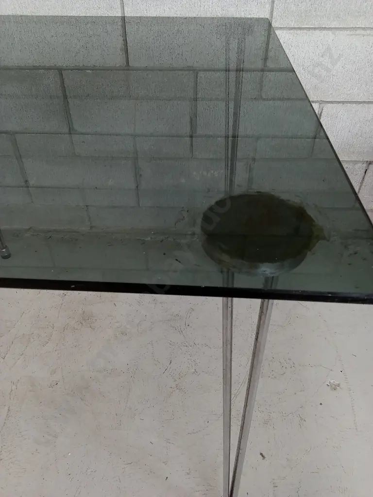 TALL GLASS TABLE, H 76CM X W 90CM X D 90CM Image 1++
