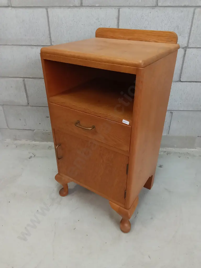 VINTAGE WOODEN BEDSIDE TABLE, H 78CM X W 42CM X D 38CM Image 1++