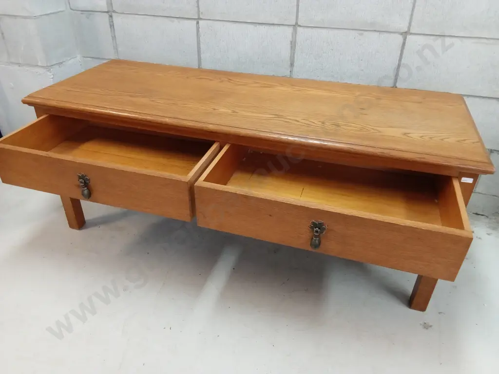 VINTAGE WOODEN CONSOLE, H 56CM W 137CM X D 50CM Image 1++