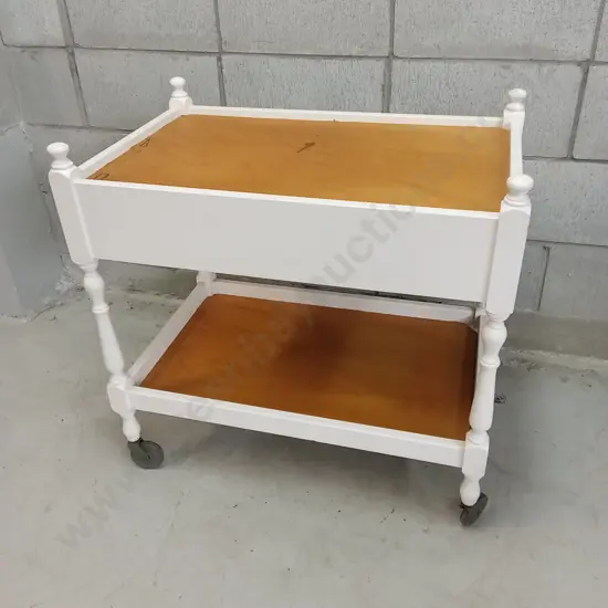 SMALL WOODEN TOLLEY WITH BIG DRAWER, H 70CM X W 70XM X D 45CM