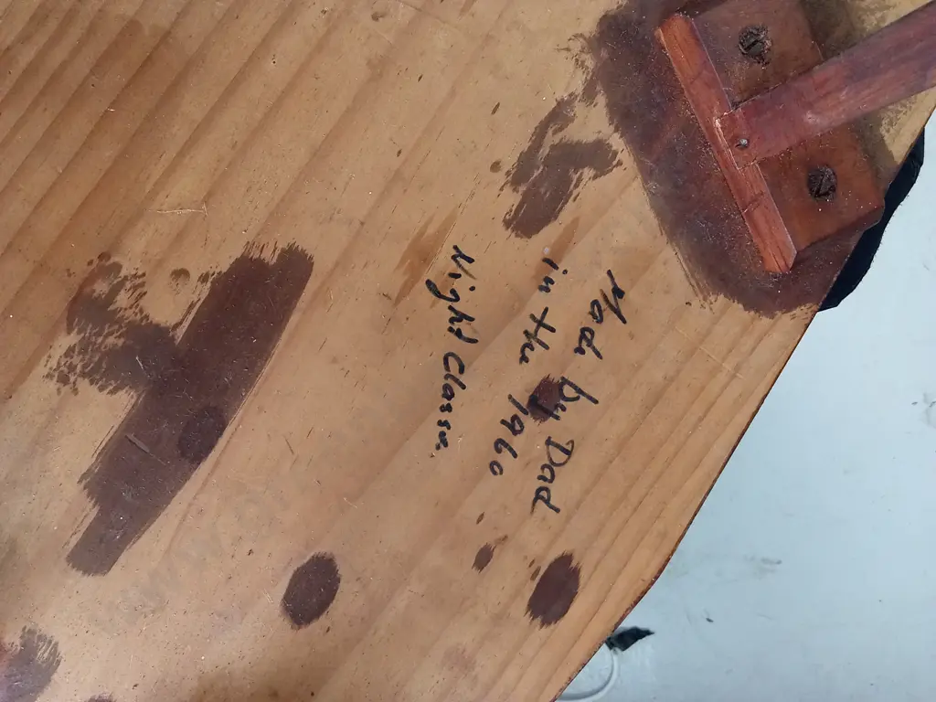 1960S HAND CRAFTED TABLE/STOOL, H 43CM X W 53CM X D 30CM Image 1++