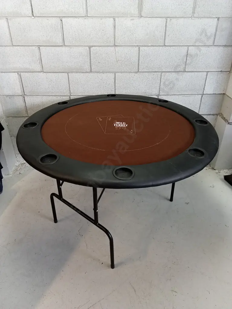 WILD TURKEY 8 PERSON POKER TABLE, 120CM DIAMETER Image 1++