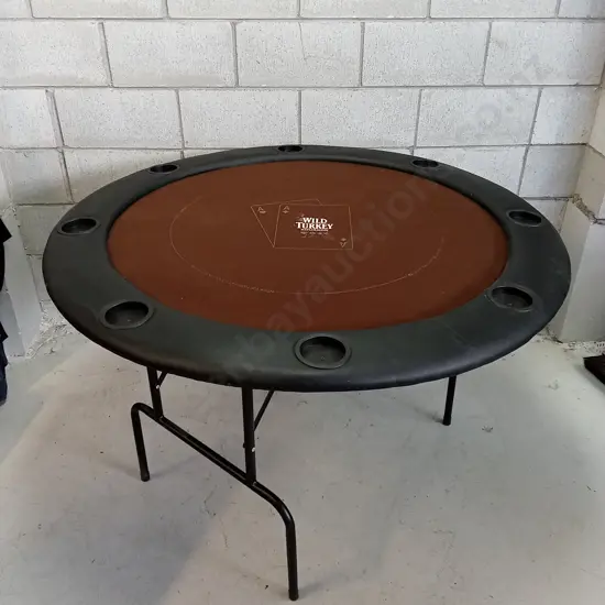 WILD TURKEY 8 PERSON POKER TABLE, 120CM DIAMETER
