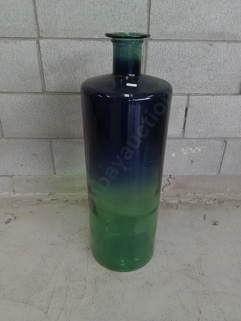LARGE BLUE AND GREEN GLASS VASE 75CM Image 1++