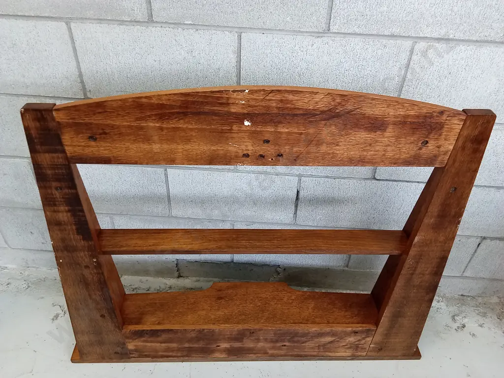 VINTAGE WALL WOODEN DISPLAY SHELF, H 90CM X 108CM X D 18CM Image 1++