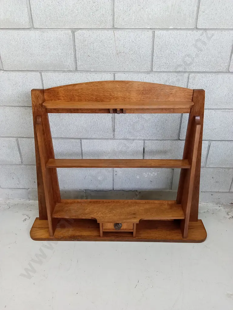 VINTAGE WALL WOODEN DISPLAY SHELF, H 90CM X 108CM X D 18CM Image 1++