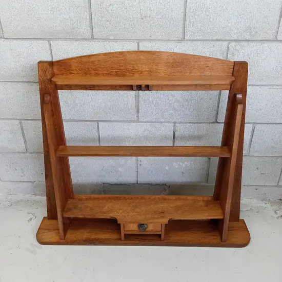 VINTAGE WALL WOODEN DISPLAY SHELF, H 90CM X 108CM X D 18CM