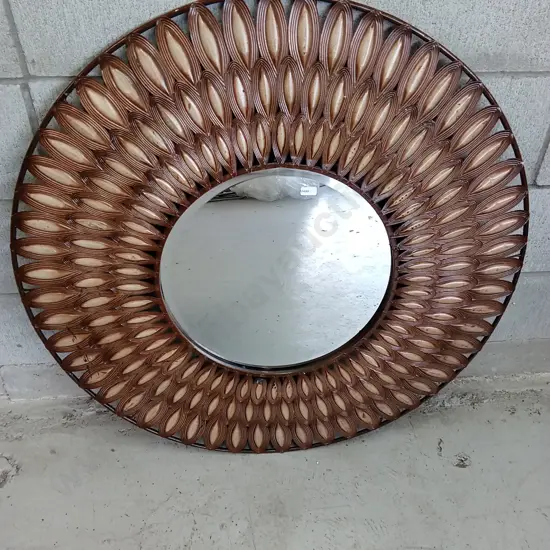 SHEET METAL DECORATIVE MIRROR, 86CM DIAMETER