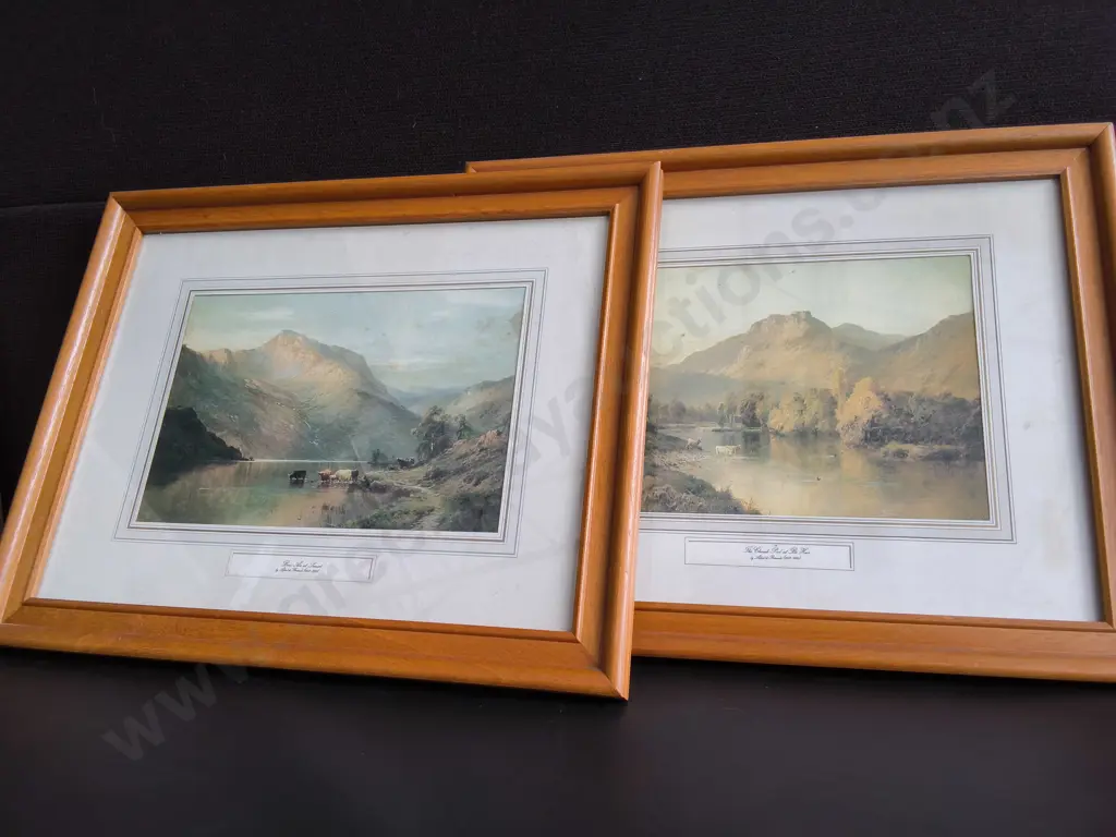 PAIR OF FRAMED LANDSCAPE PRINTS BY ALFRED DE BRÉANSKI, H 33 CM Image 1++