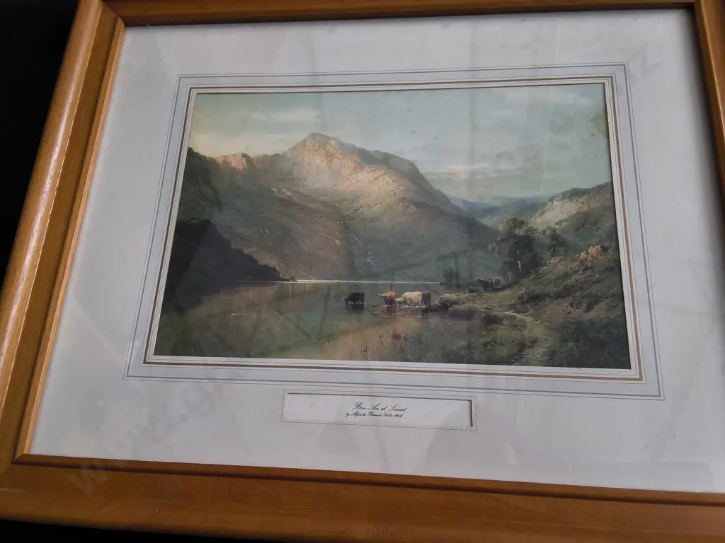 PAIR OF FRAMED LANDSCAPE PRINTS BY ALFRED DE BRÉANSKI, H 33 CM Image 1++