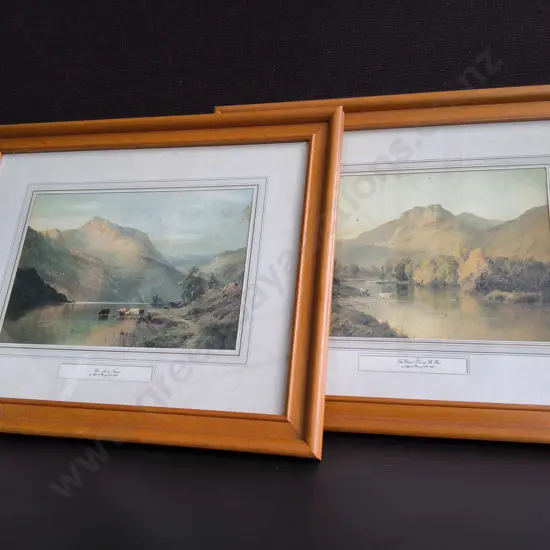 PAIR OF FRAMED LANDSCAPE PRINTS BY ALFRED DE BRÉANSKI, H 33 CM