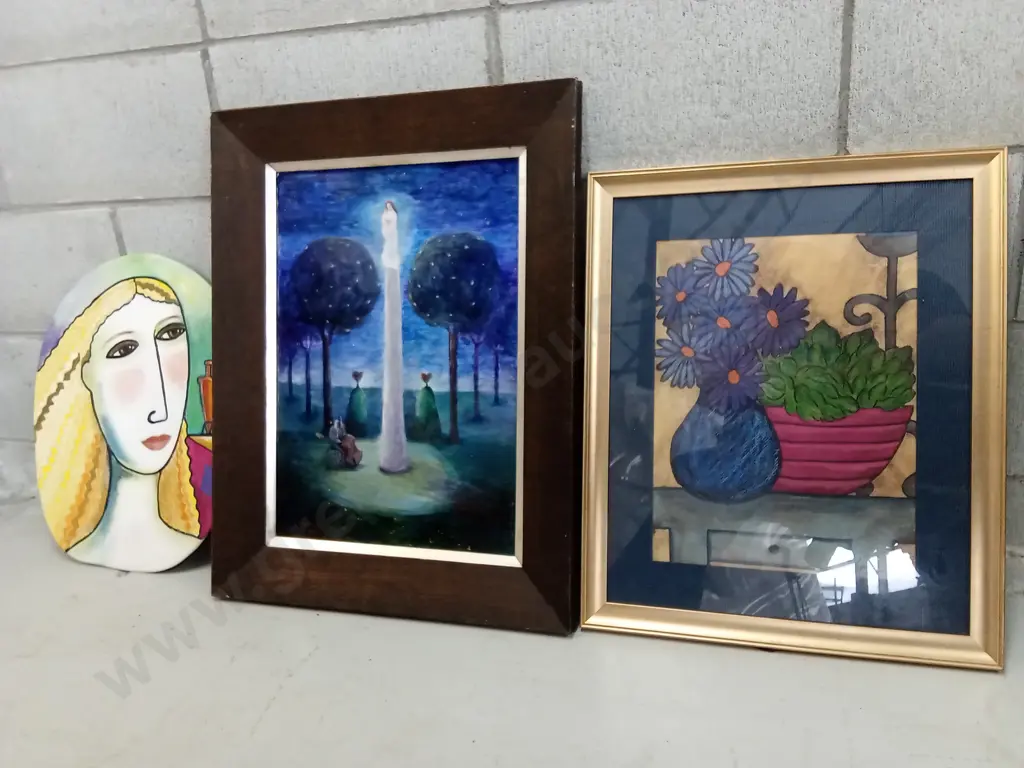 COLLECTION OF VARIOUS ART PIECES, MIDDLE PIECE IS 66CM X 50CM Image 1++