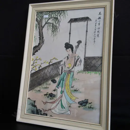 VINTAGE CHINESE GONGBI INK PAINTING, FRAMED, H 57 CM X W 41 CM