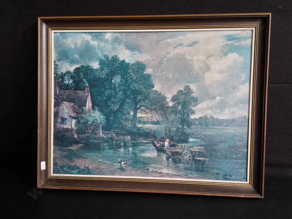 VINTAGE REPRODUCTION OF "THE HAY WAIN" BY JOHN CONSTABLE, FRAMED, H 53 CM X W 58 CM Image 1++