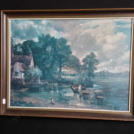 VINTAGE REPRODUCTION OF "THE HAY WAIN" BY JOHN CONSTABLE, FRAMED, H 53 CM X W 58 CM