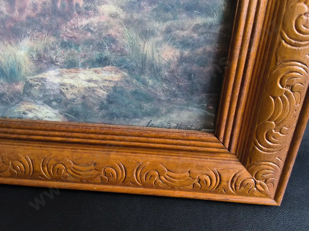 FRAMED VINTAGE LANDSCAPE PRINT BY LOUIS BOSWORTH HURT, H 43 CM X W 53 CM Image 1++