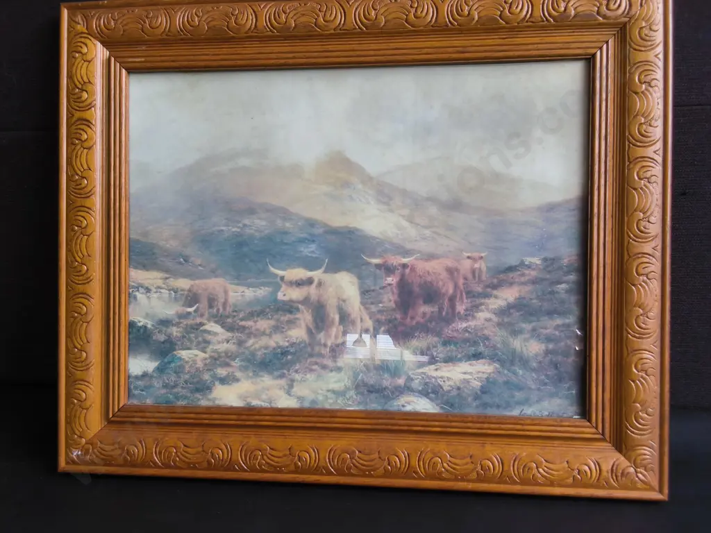 FRAMED VINTAGE LANDSCAPE PRINT BY LOUIS BOSWORTH HURT, H 43 CM X W 53 CM Image 1++