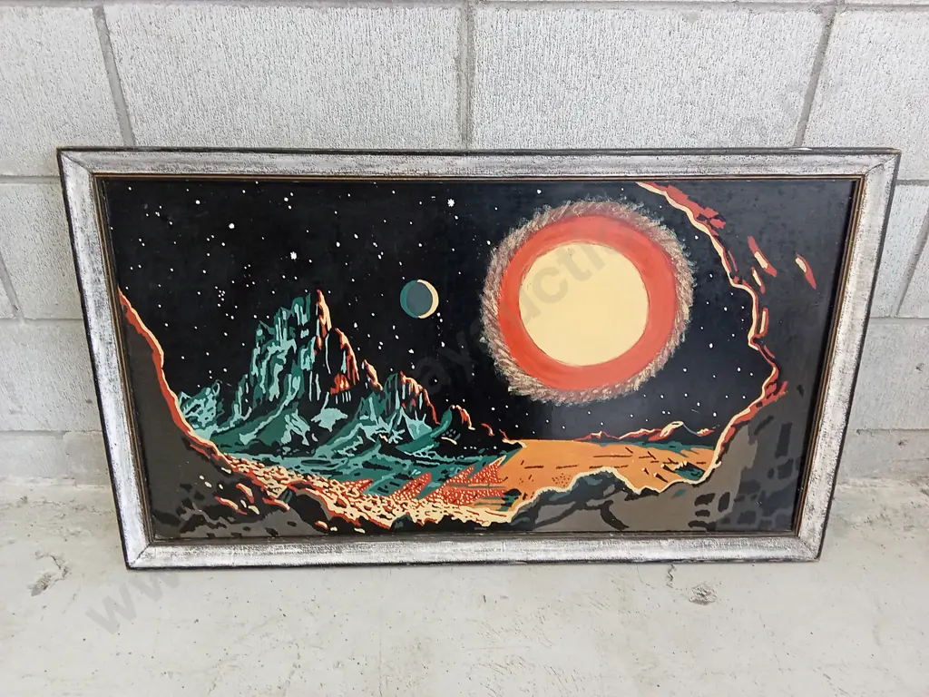 SCI-FI PAINTING IN FRAME, 98CM X 58CM Image 1++