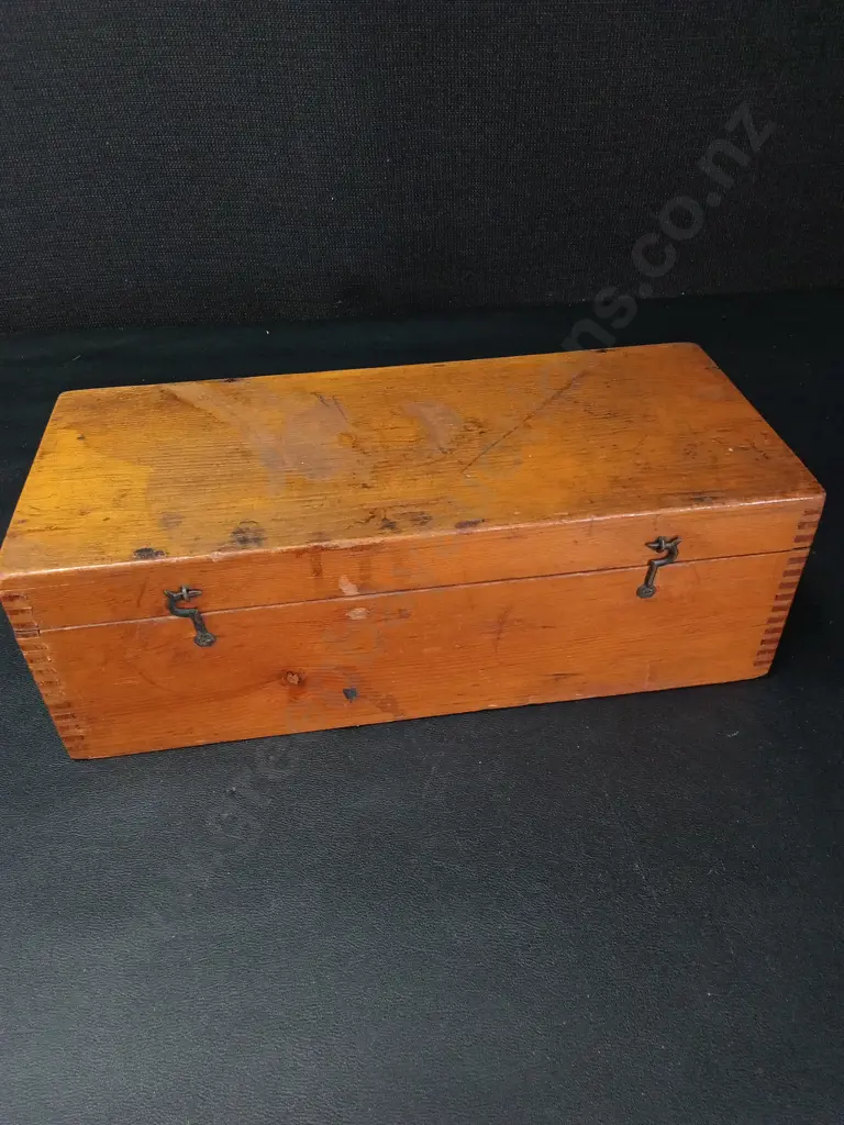 VINTAGE WOODEN MICROSCOPE SLIDE BOX L31CM Image 1++
