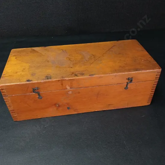VINTAGE WOODEN MICROSCOPE SLIDE BOX L31CM