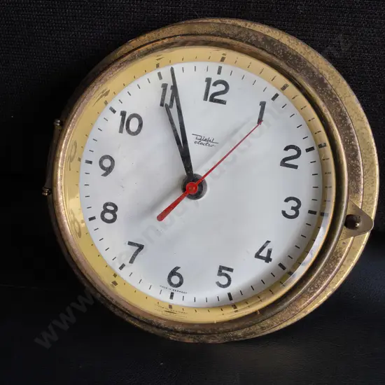 VINTAGE DIEHL ELECTRO MARINE WALL CLOCK MADE IN WEST GERMANY, DIA 22 CM