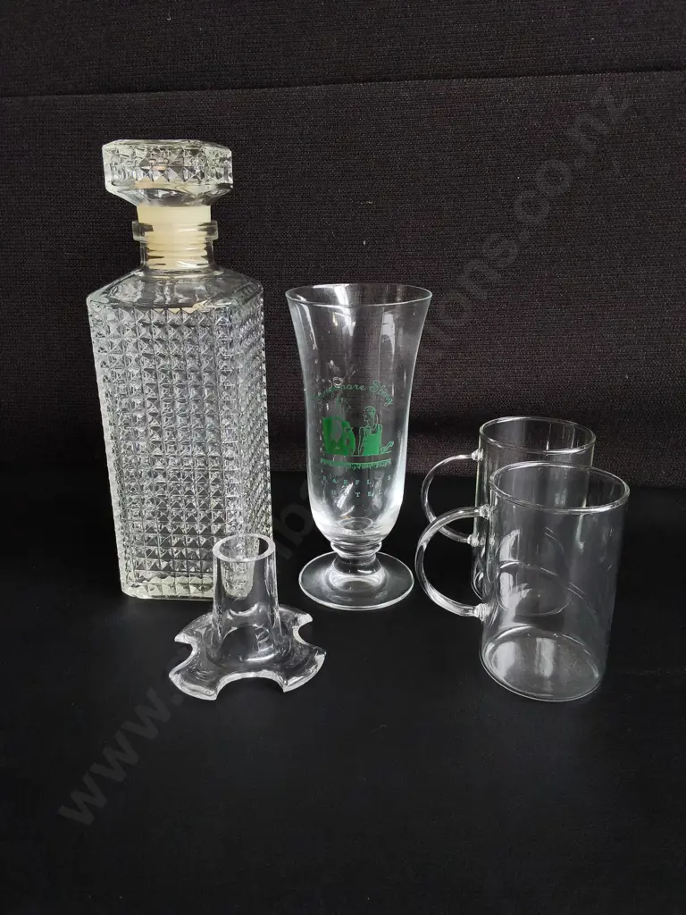 MIX OF VINTAGE GLASSWARE, 5 PIECES, TALLEST H 25 CM Image 1++