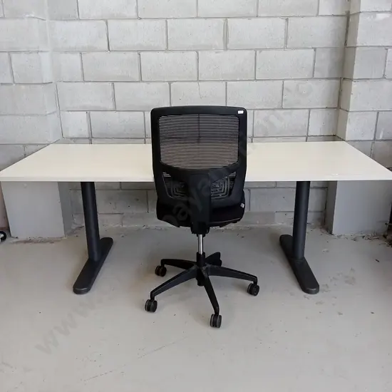 WORKSTATION SOLID STEEL LEGS, INCLUDING CHAIR, H 72CM X L 200CM X W 80CM