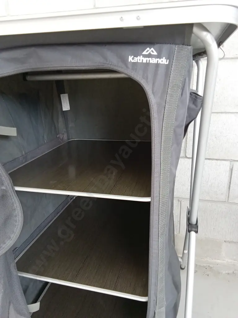 KATHMANDU FOLDABLE CAMPING PANTRY AND SMALL TABLE, H 94CM W 60CM X D 52CM Image 1++