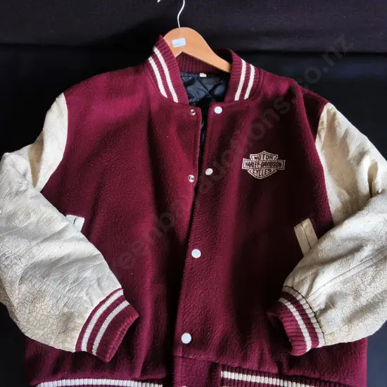 VINTAGE HARLEY DAVIDSON VARSITY JACKET, SIZE XL