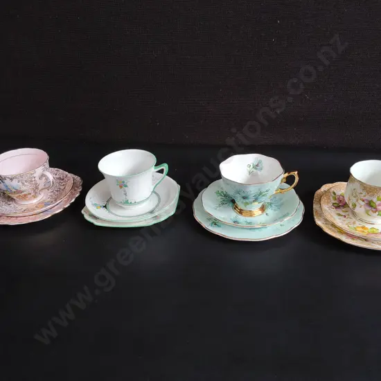 4 VINTAGE TEA CUP AND SAUCERS SETS